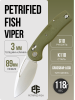 Нож Petrified Fish Viper, Stonewashed, K110, G10 Green Handle, PFP13GRW Нож Petrified Fish Viper, Stonewashed, K110, G10 Green Handle, PFP13GRW